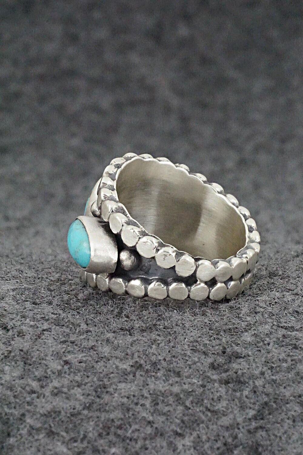 Turquoise & Sterling Silver Ring - Andrew Vandever - Size 7.75