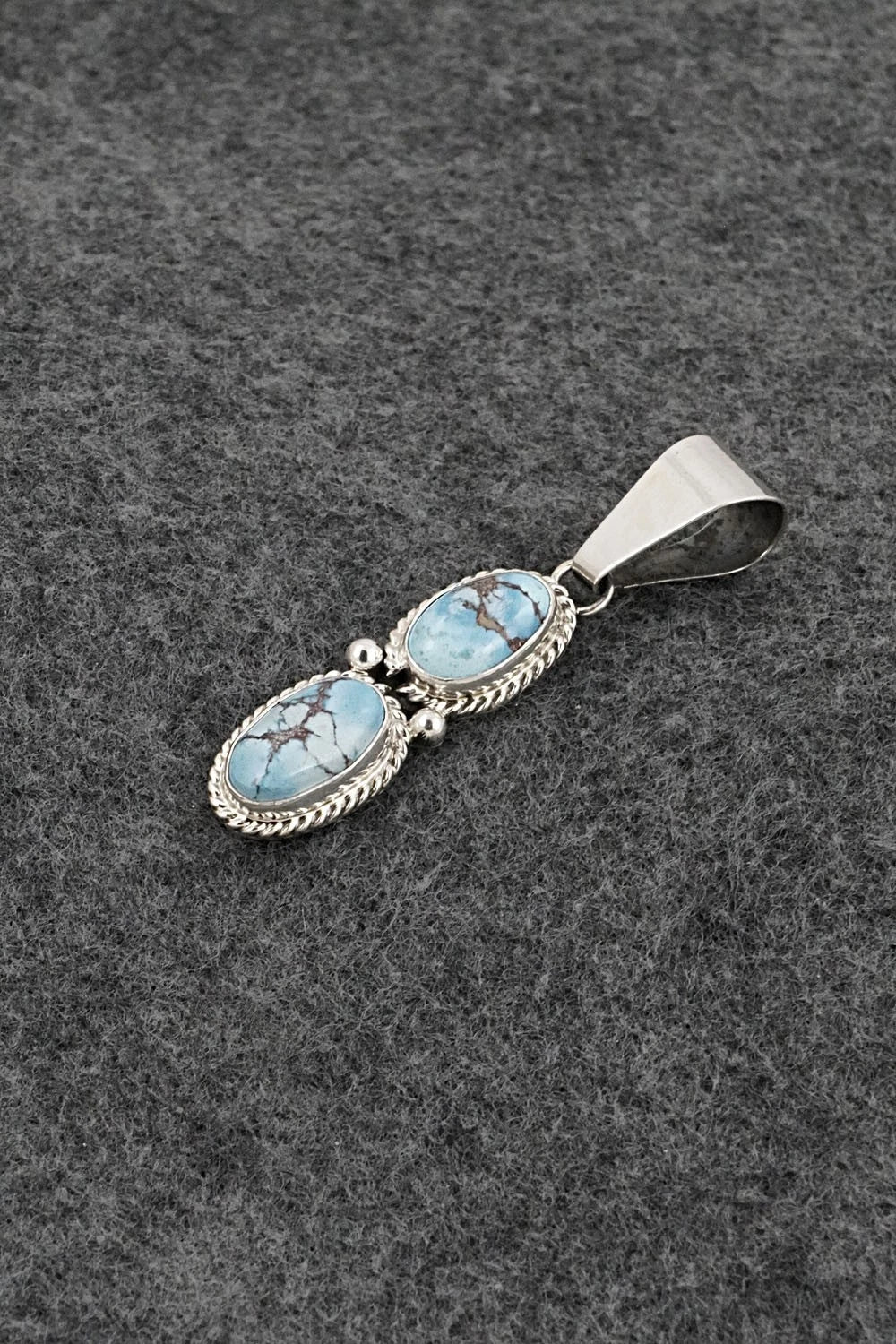 Turquoise & Sterling Silver Pendant - Eugene Gruber