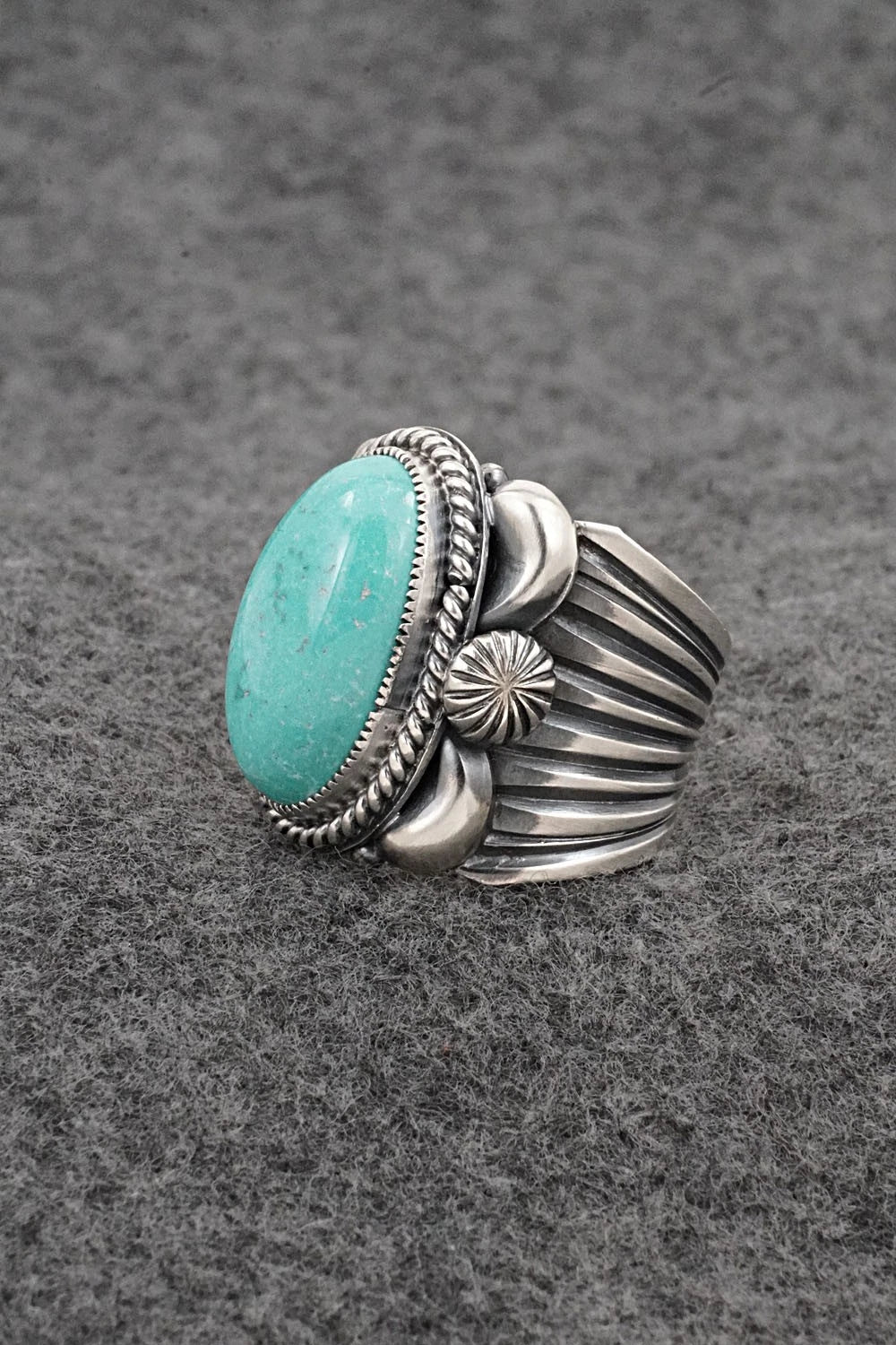 Turquoise & Sterling Silver Ring - Delbert Gordon - Size 8.5