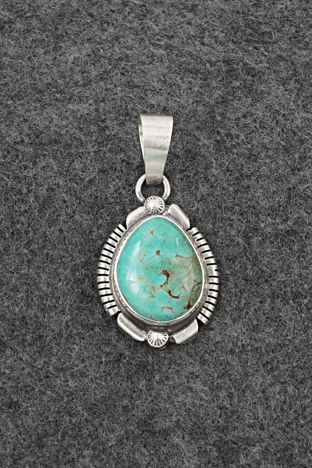 Turquoise & Sterling Silver Pendant - Thomas Franscisco