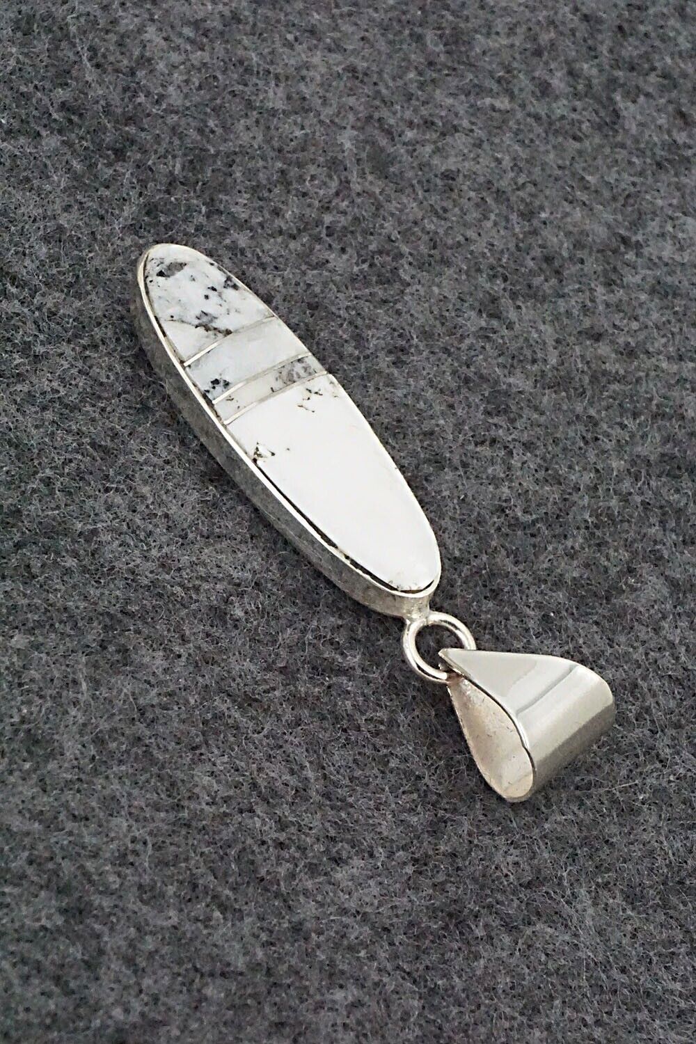 White Buffalo & Sterling Silver Pendant - Harold Smith