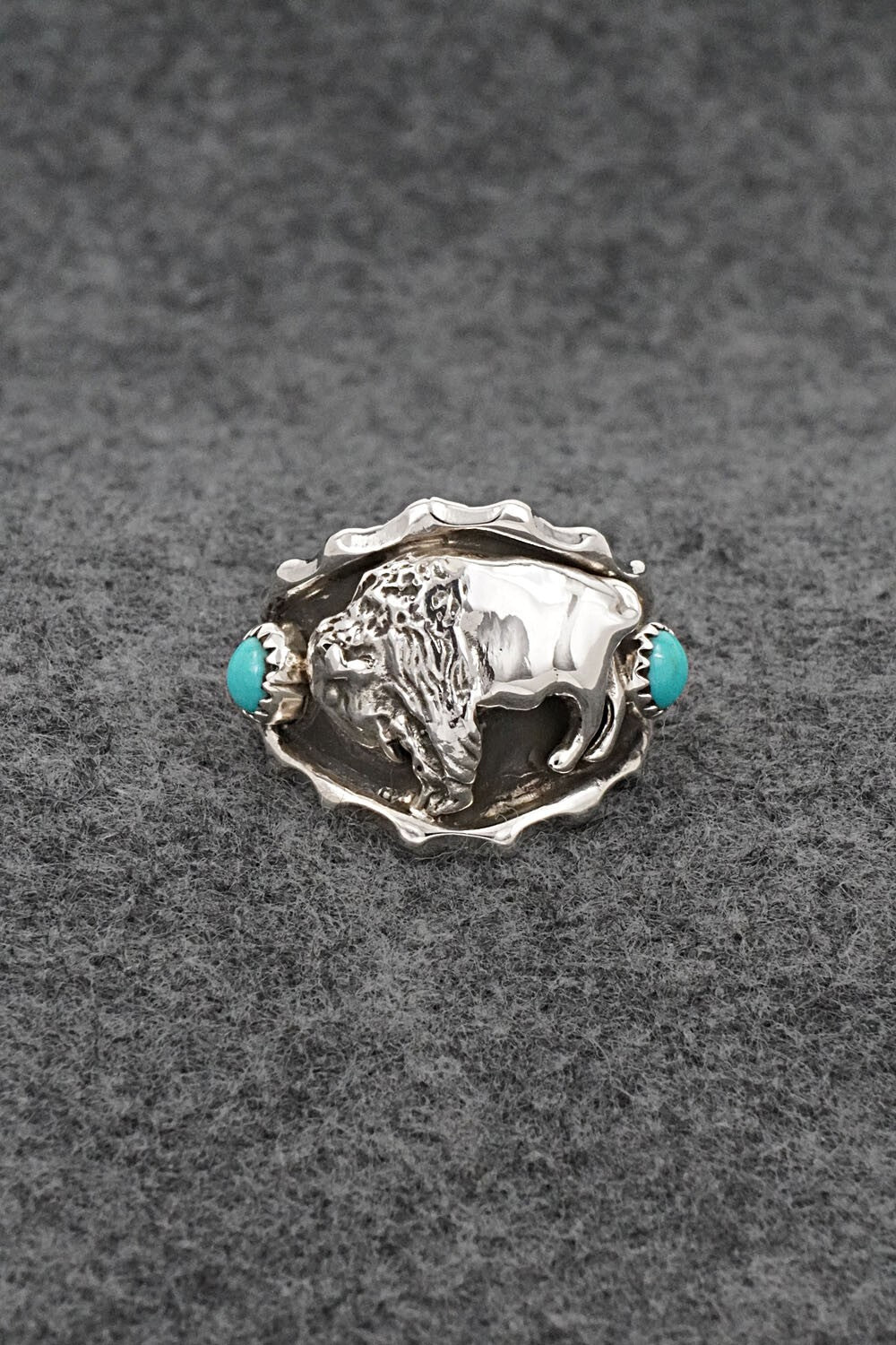 Turquoise & Sterling Silver Ring - Genevieve Francisco - Size 11