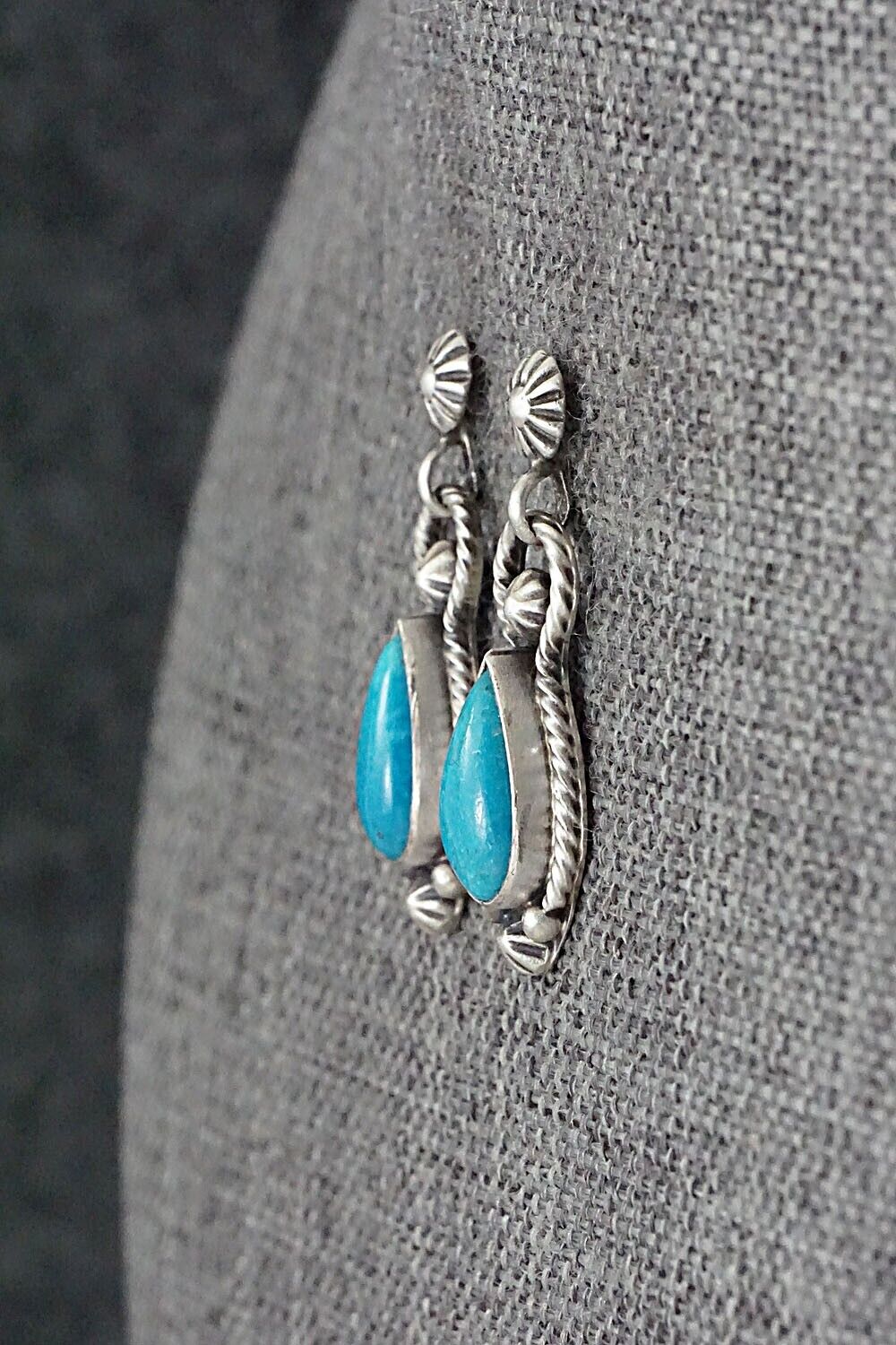 Turquoise & Sterling Silver Earrings - Verley Betone