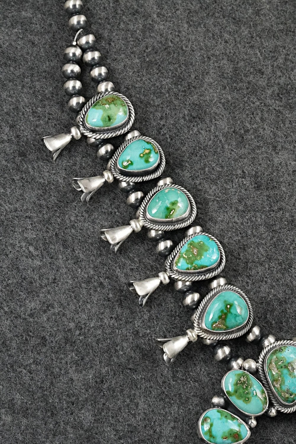 Turquoise & Sterling Silver Squash Blossom Set - Darrin Livingston