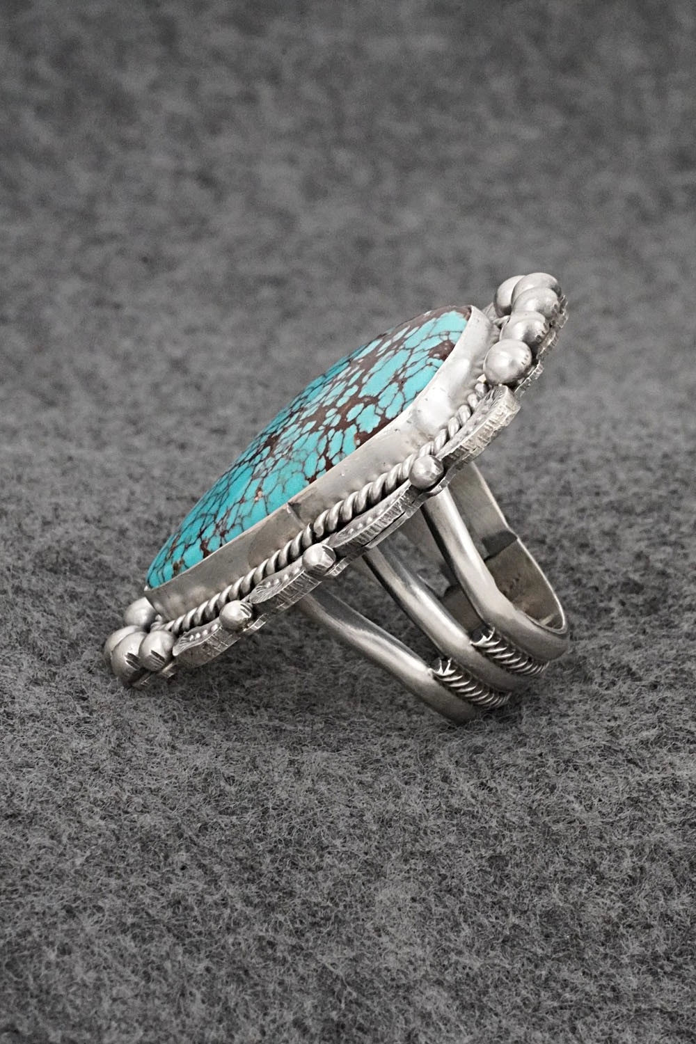 Turquoise & Sterling Silver Ring - Rosita Calladitto - Size 9.5