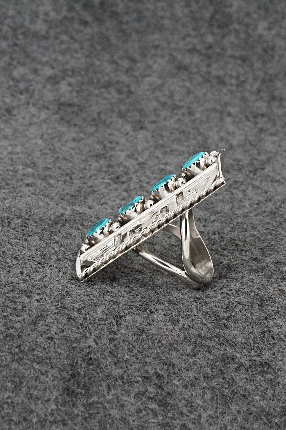 Turquoise & Sterling Silver Ring - Ronnie Spencer - Size 8