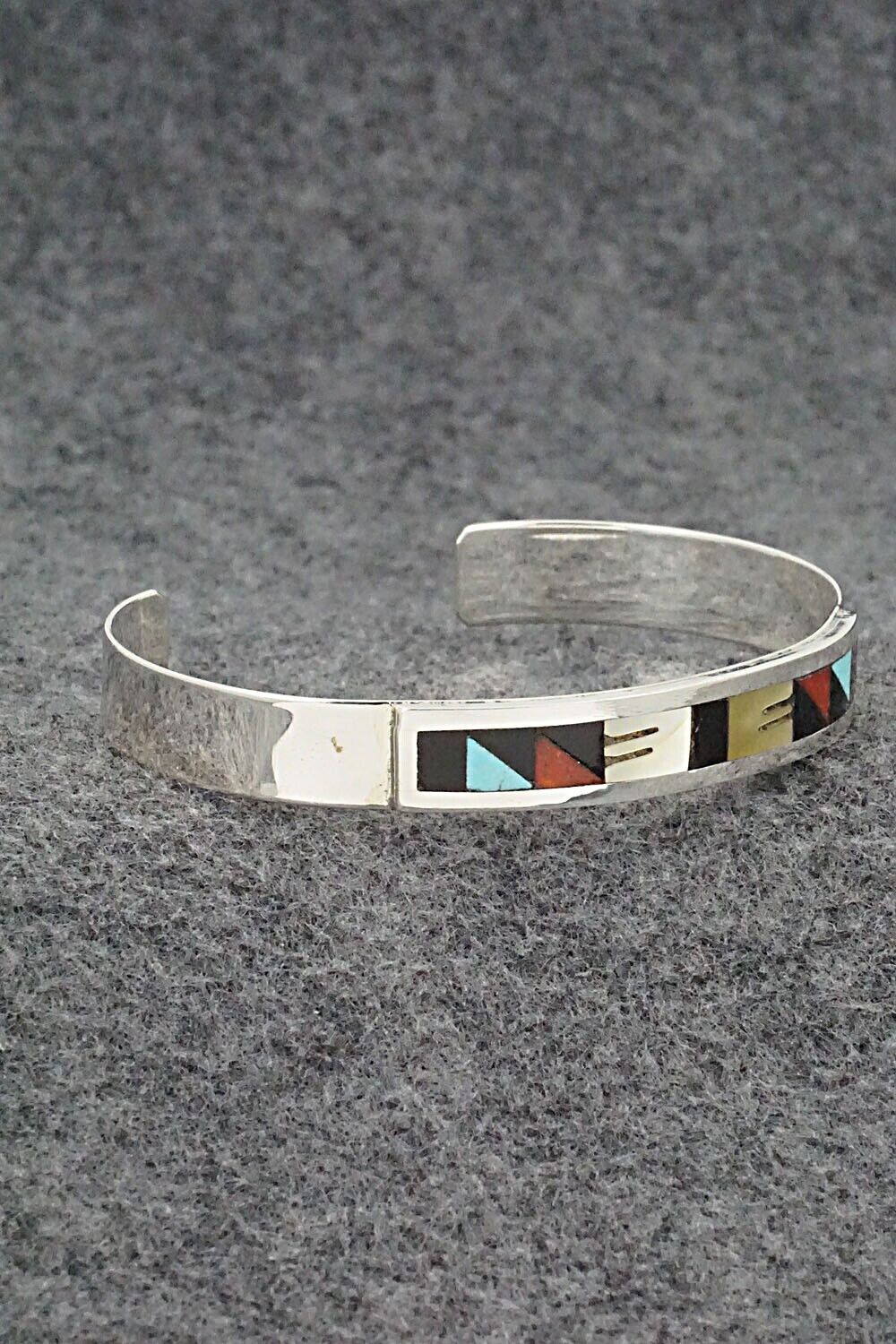 Multi-Stone & Sterling Silver Inlay Bracelet - Leander Othole