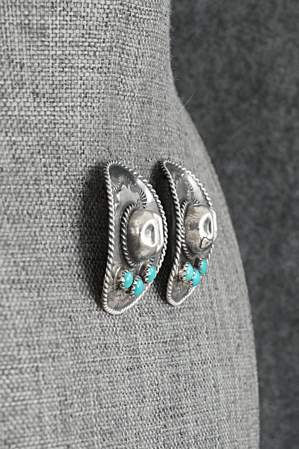 Turquoise & Sterling Silver Earrings - Bobby Platero