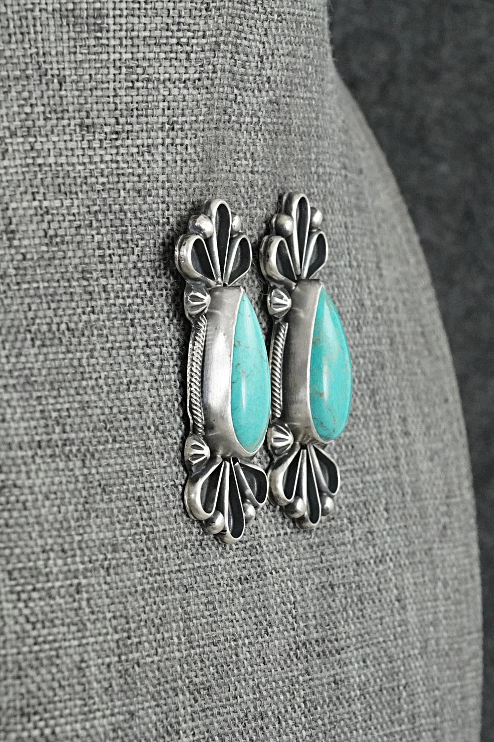 Turquoise & Sterling Silver Earrings - Bobby Johnson
