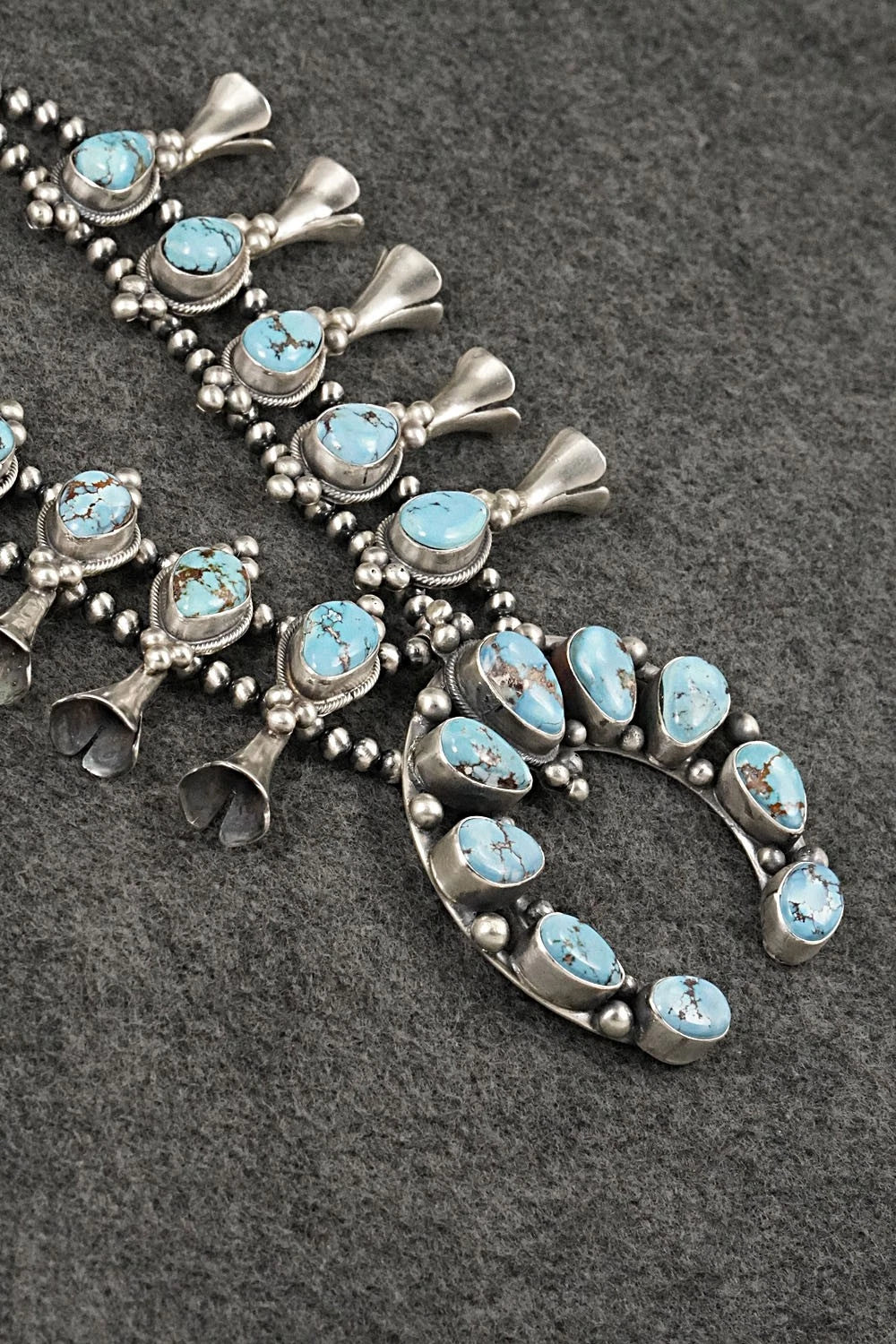 Turquoise & Sterling Silver Squash Blossom Set - Darrin Livingston