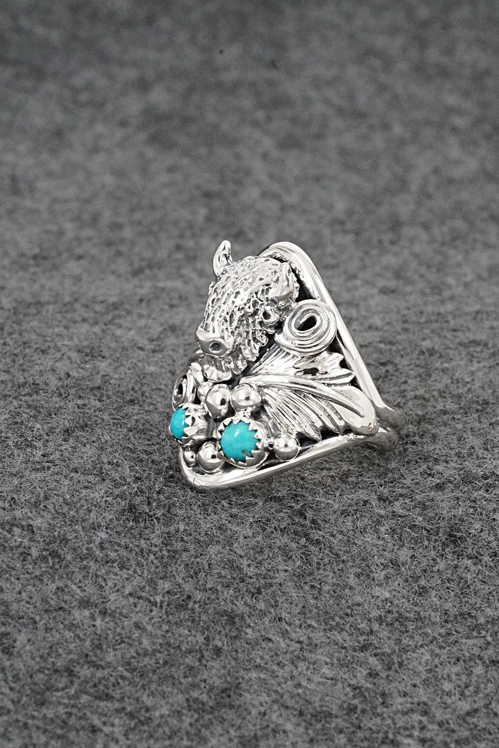 Turquoise & Sterling Silver Ring - Darrell Morgan - Size 10