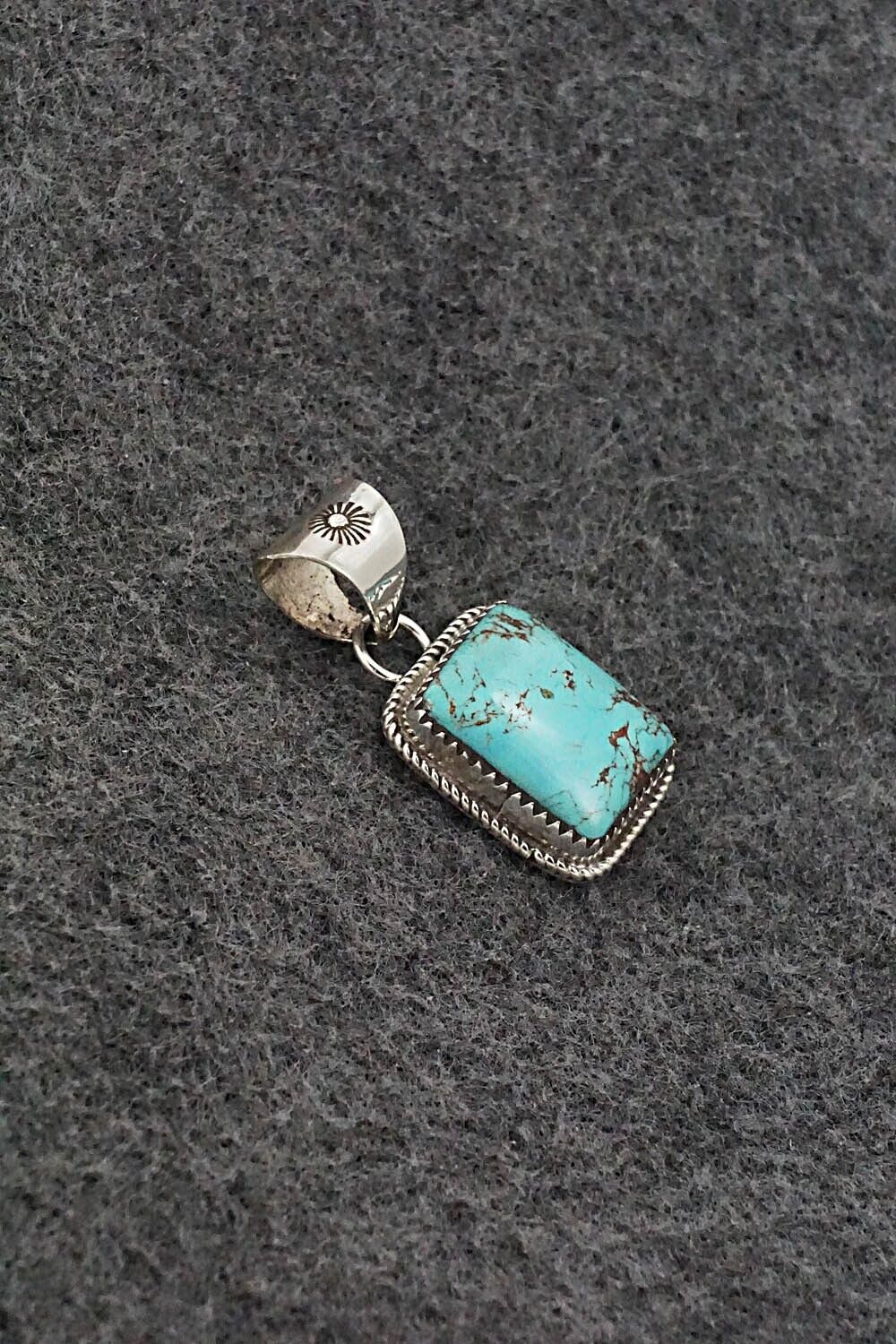 Turquoise & Sterling Silver Pendant - Ernest Hawthorne