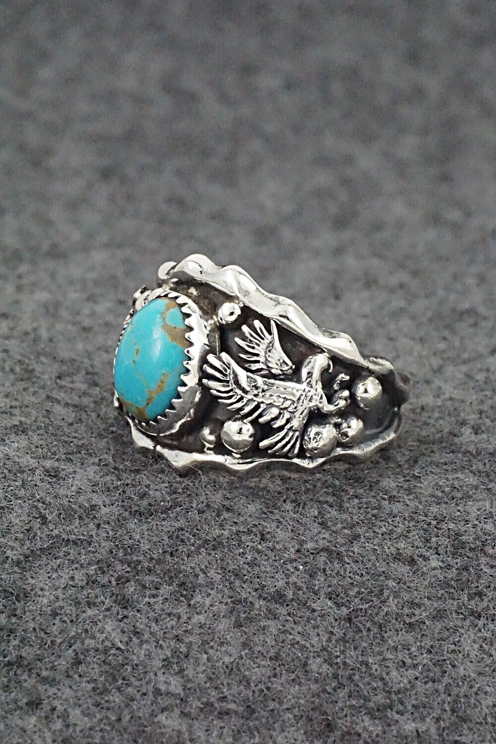 Turquoise & Sterling Silver Ring - Genevieve Francisco - Size 10