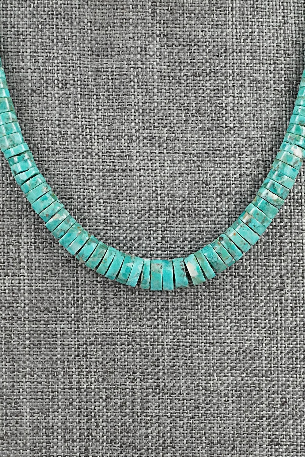 Turquoise & Sterling Silver Necklace 18" - Doreen Jake