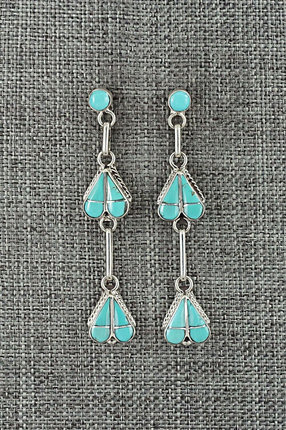 Turquoise and Sterling Silver Earrings - Velda Nastacio