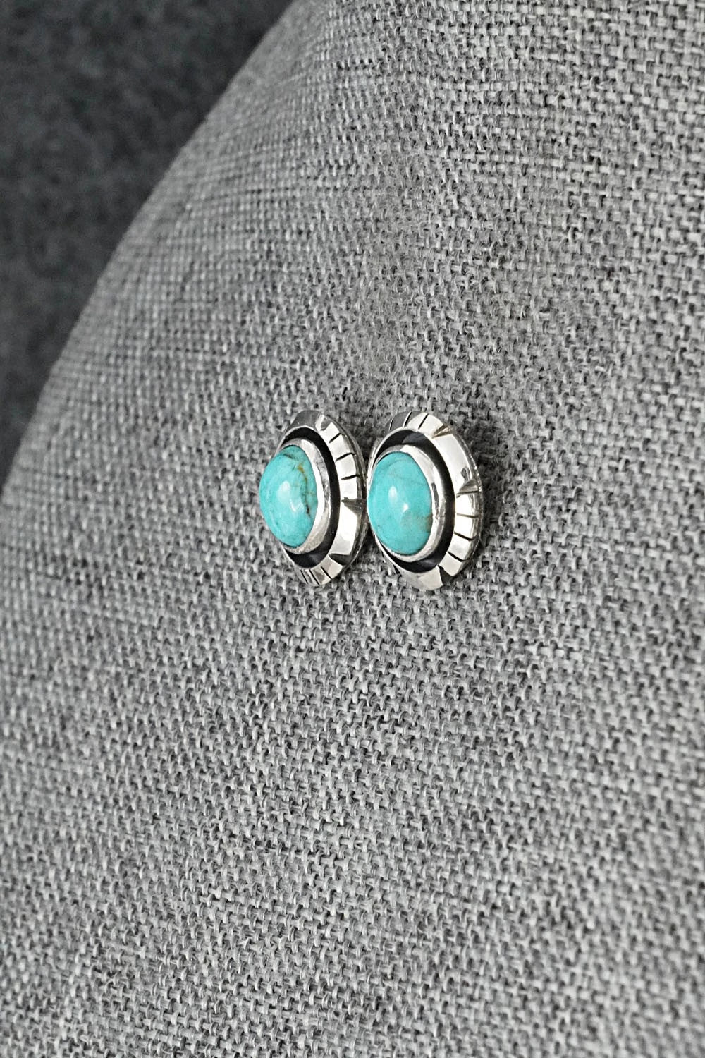 Turquoise & Sterling Silver Earrings - Amos Begay