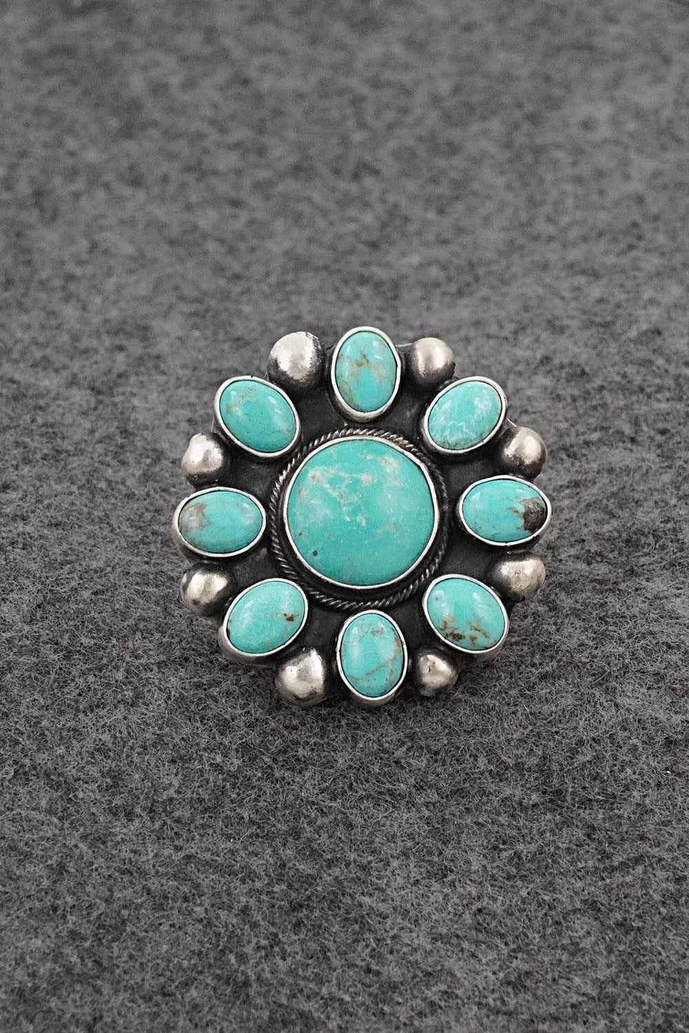 Turquoise & Sterling Silver Ring - Kathleen Livingston - Size Adjustable