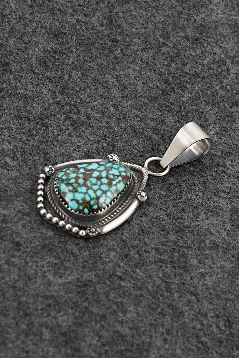 Turquoise & Sterling Silver Pendant - Leslie Nez