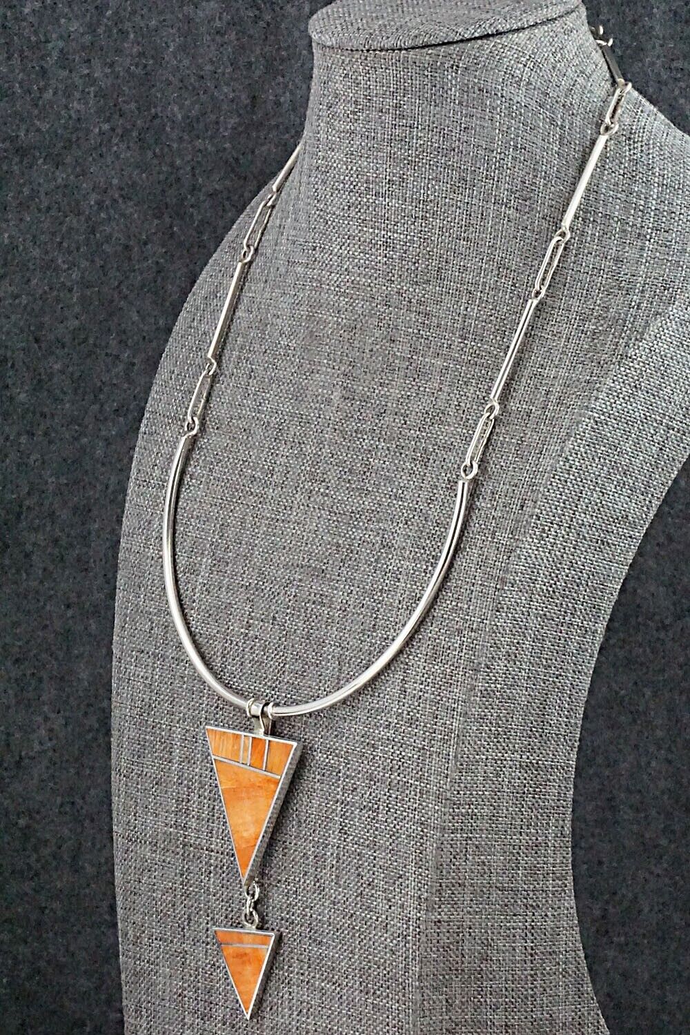 Spiny Oyster & Sterling Silver Necklace - Harold Smith