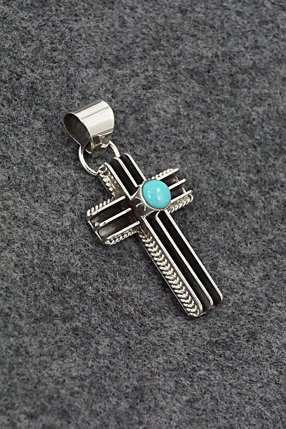 Turquoise & Sterling Silver Pendant - Darrell Yazzie