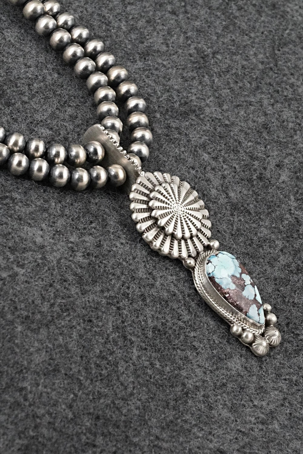 Turquoise & Sterling Silver Necklace - Tom Lewis