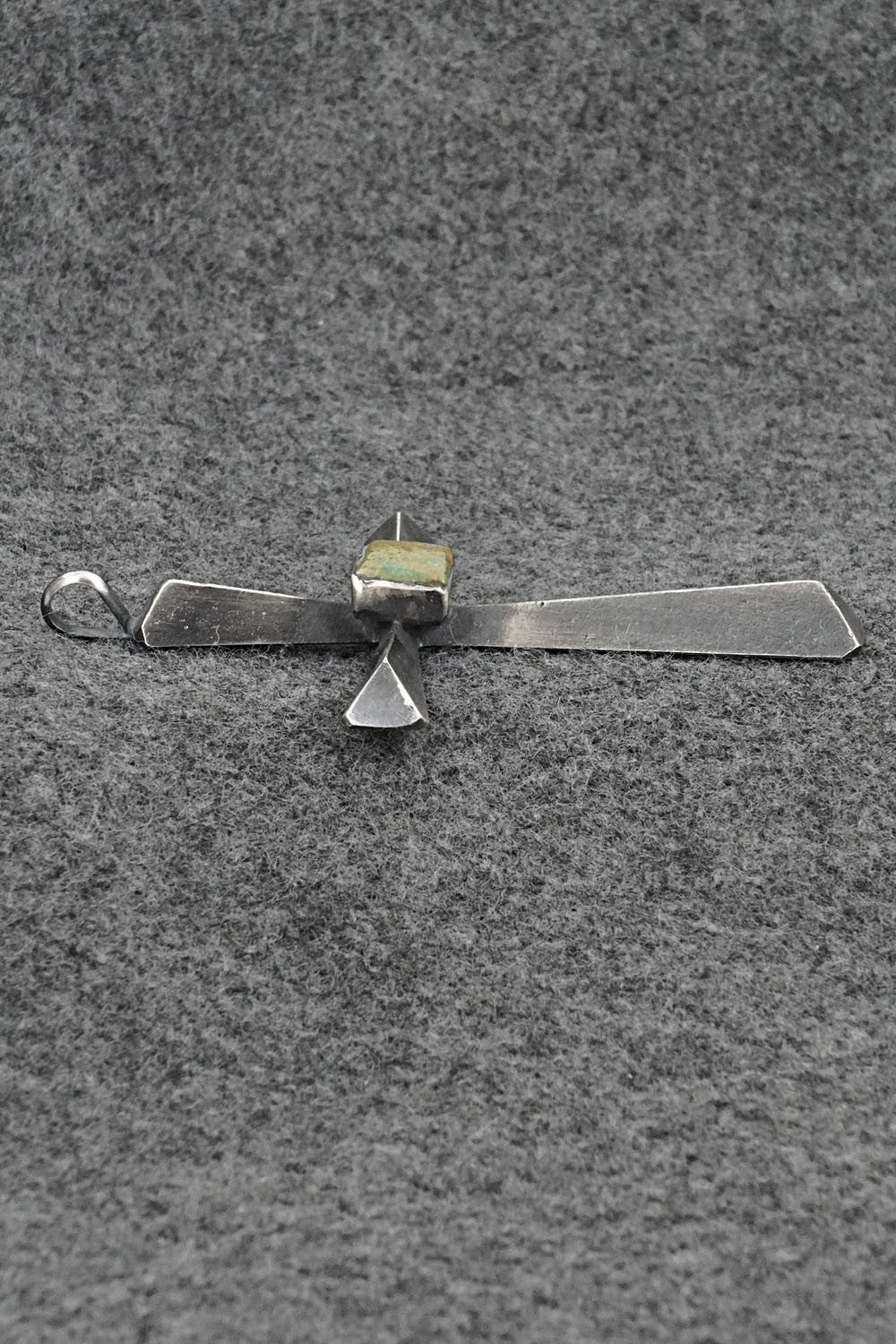 Turquoise & Sterling Silver Pendant - Raymond Betsoi