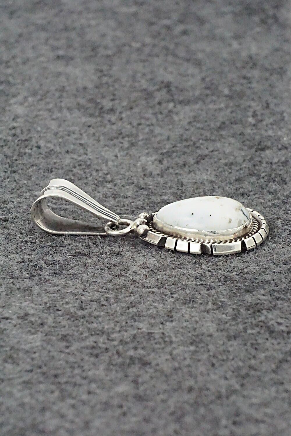 White Buffalo & Sterling Silver Pendant - Samuel Yellowhair