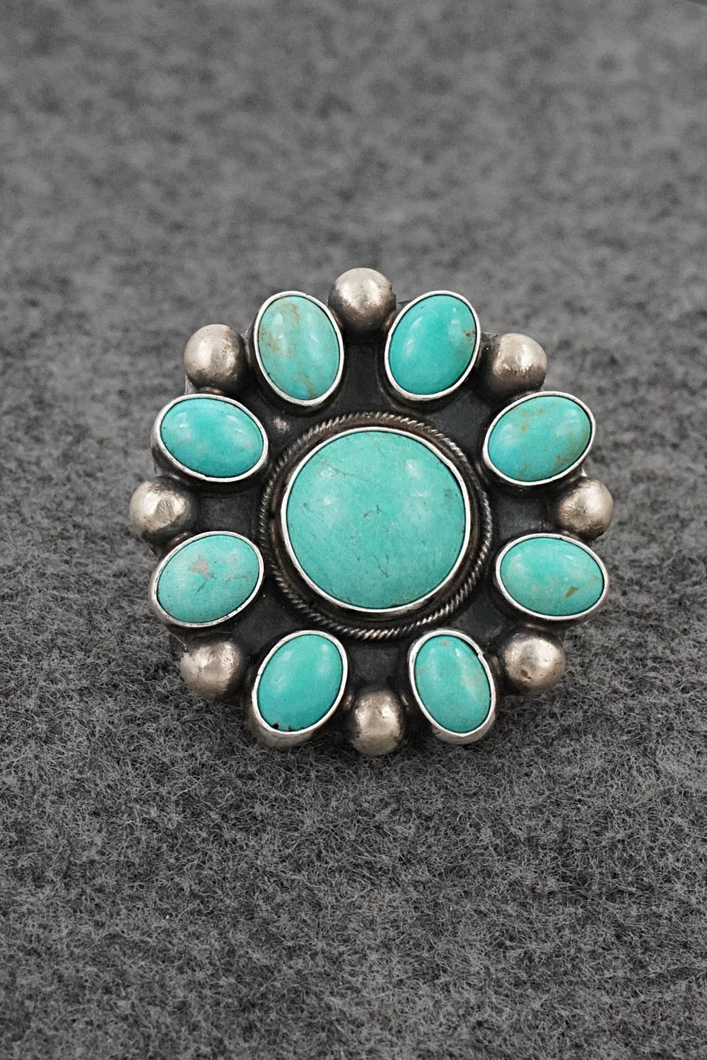 Turquoise & Sterling Silver Ring - Kathleen Livingston - Size Adjustable