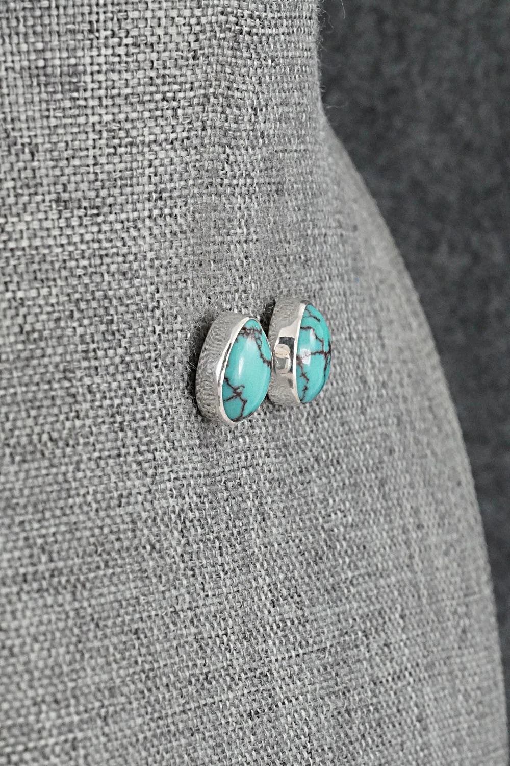 Turquoise & Sterling Silver Earrings - Eugene Gruber