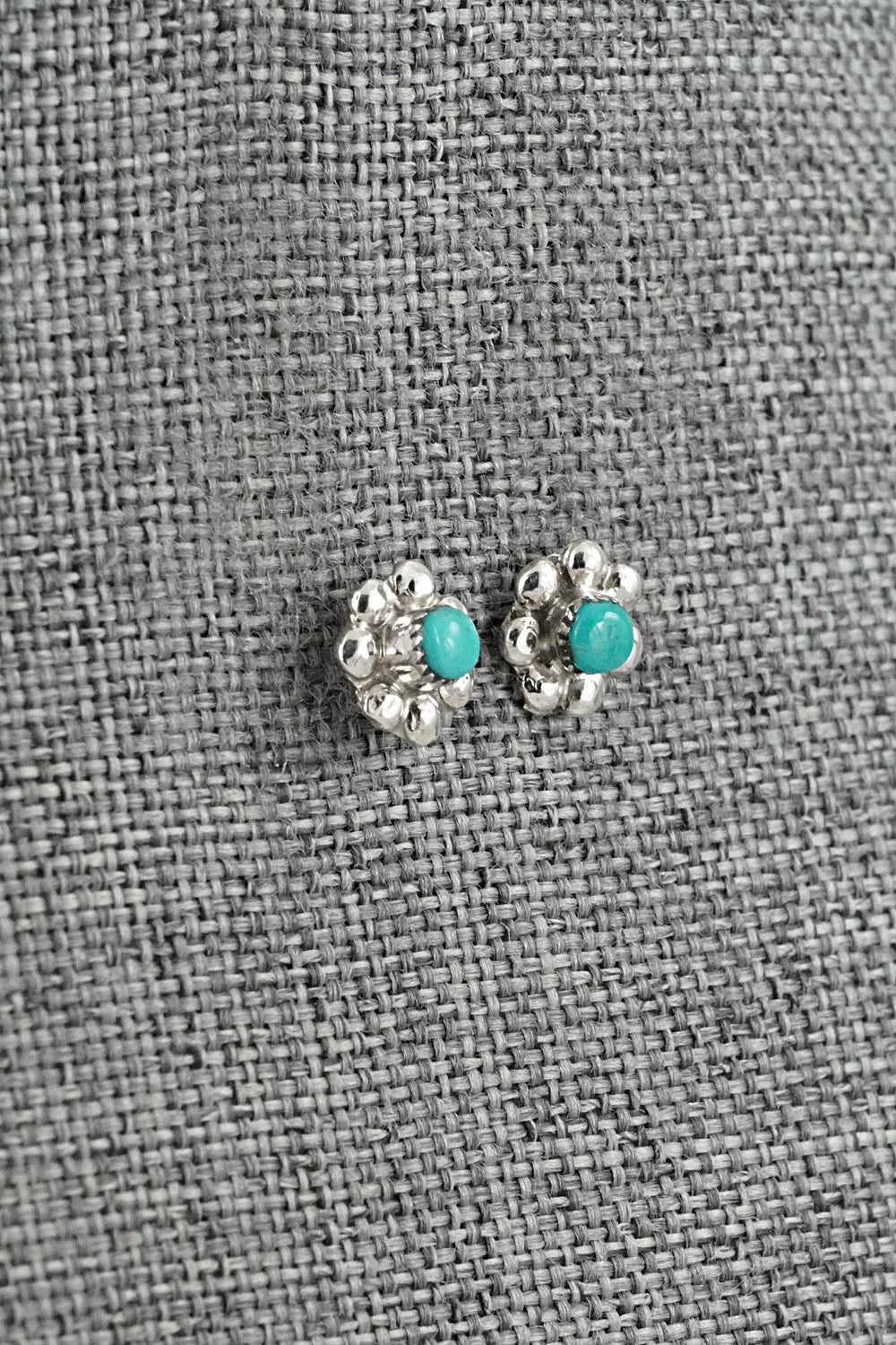 Turquoise and Sterling Silver Earrings - Ronald Yatsattie