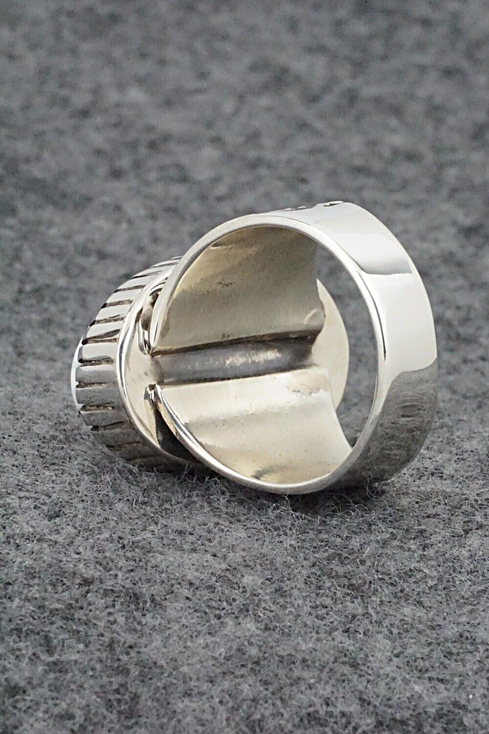 White Buffalo & Sterling Silver Ring - Akee Douglas - Size 11