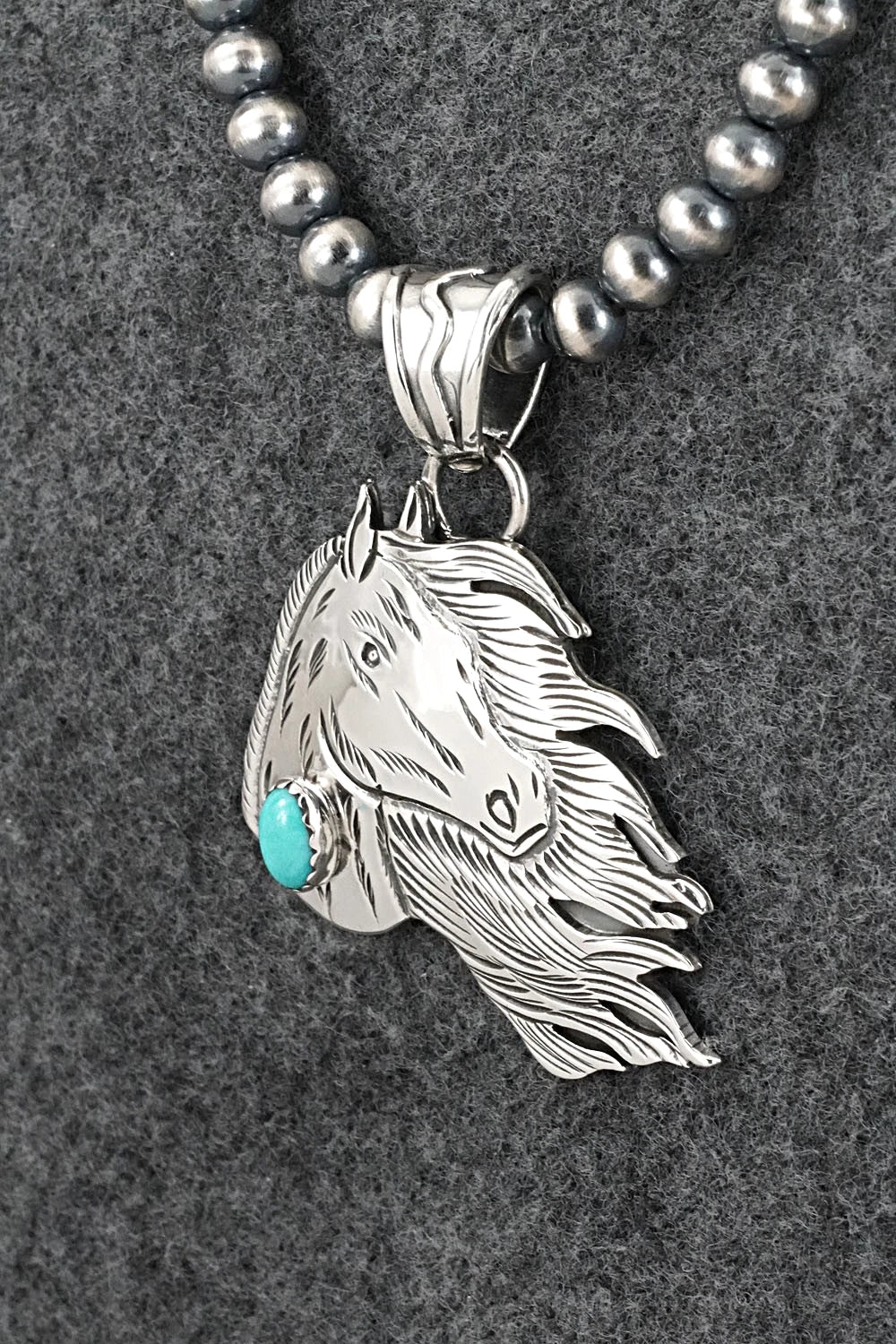 Turquoise & Sterling Silver Necklace - Jeremy Delgarito