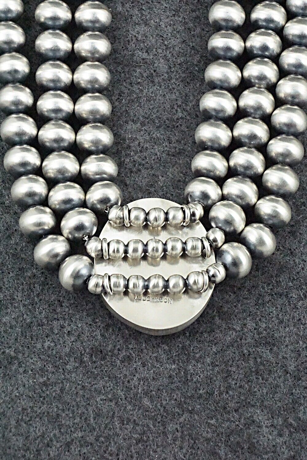 Turquoise & Navajo Pearl Sterling Silver Necklace - Alice Johnson