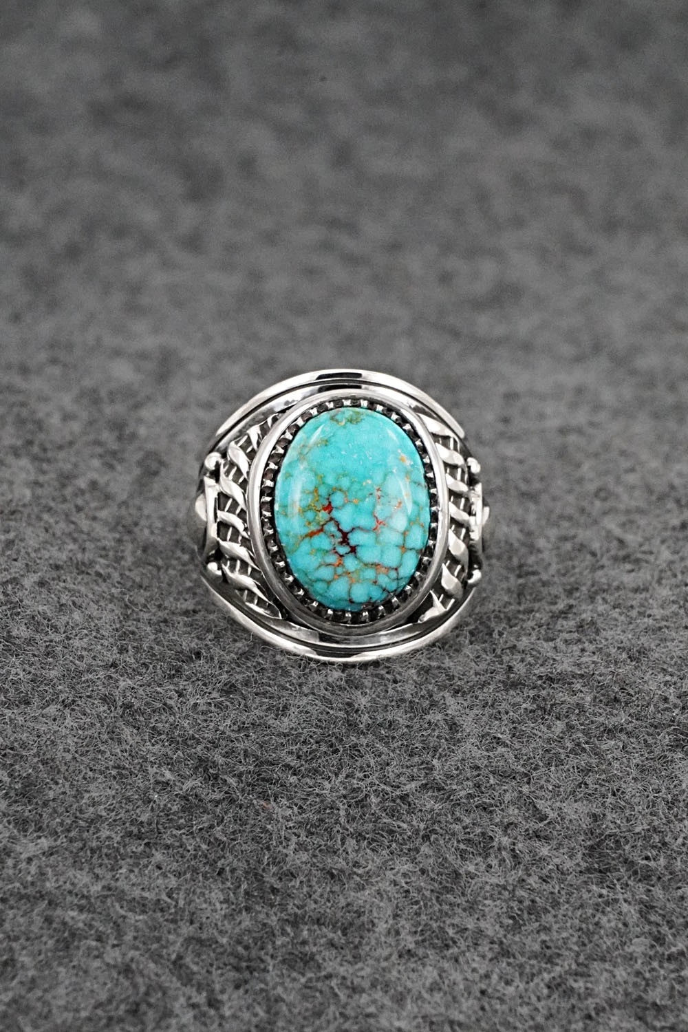 Turquoise & Sterling Silver Ring - Derrick Gordon - Size 8