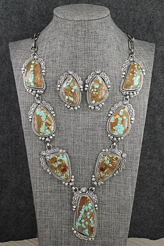 Turquoise & Sterling Silver Necklace and Earrings Set - Randy Boyd