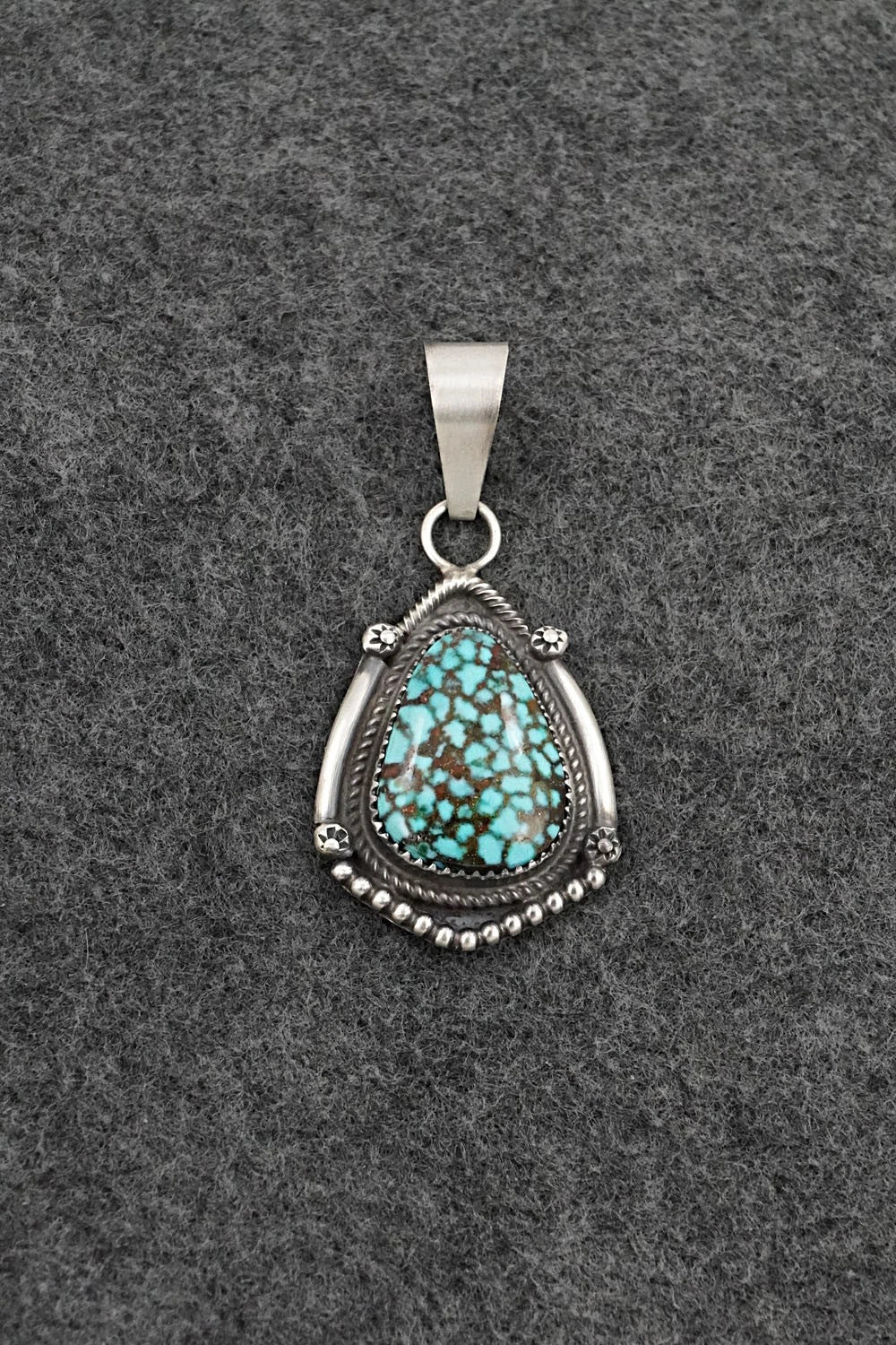 Turquoise & Sterling Silver Pendant - Leslie Nez