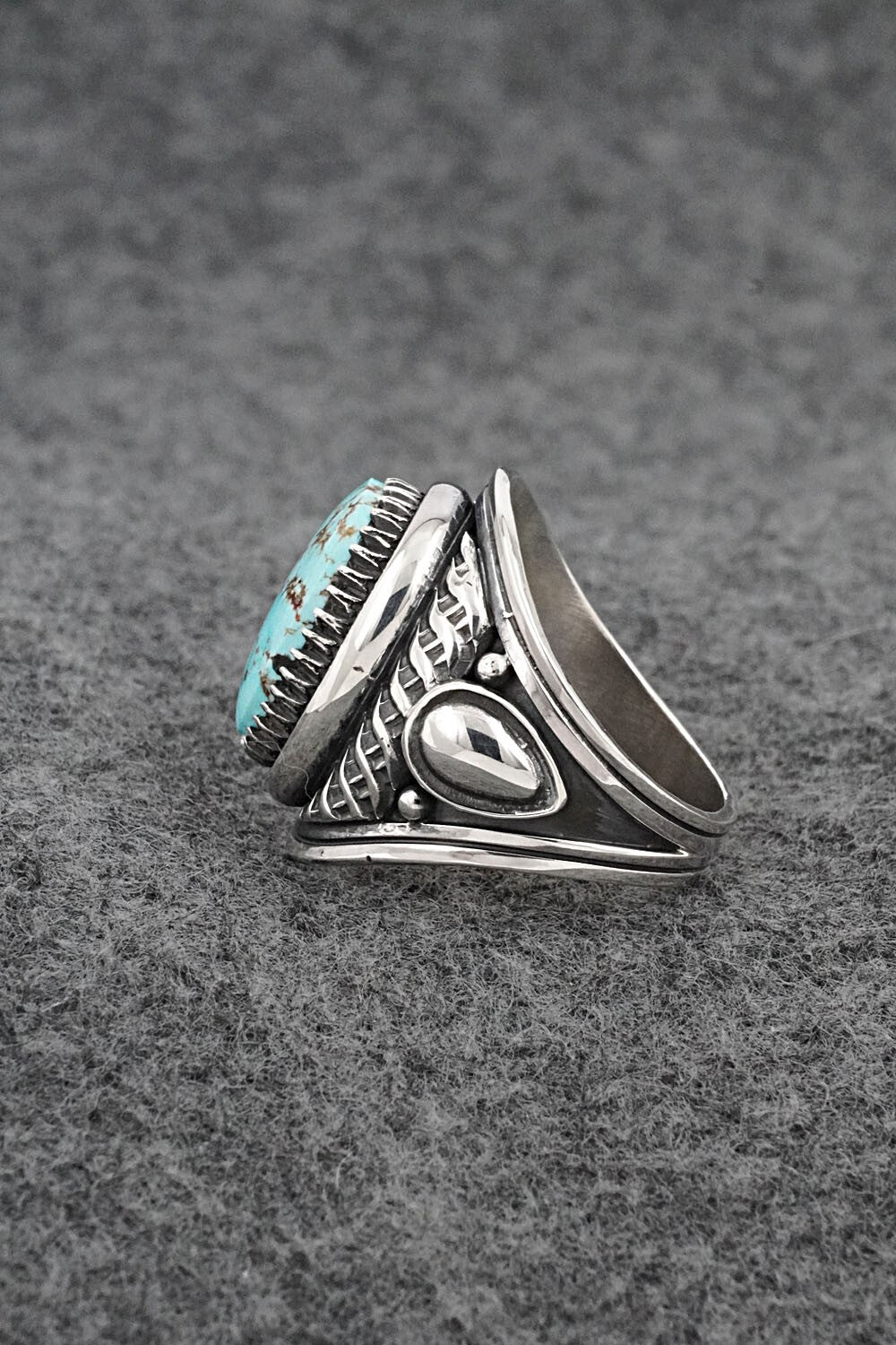 Turquoise & Sterling Silver Ring - Derrick Gordon - Size 8