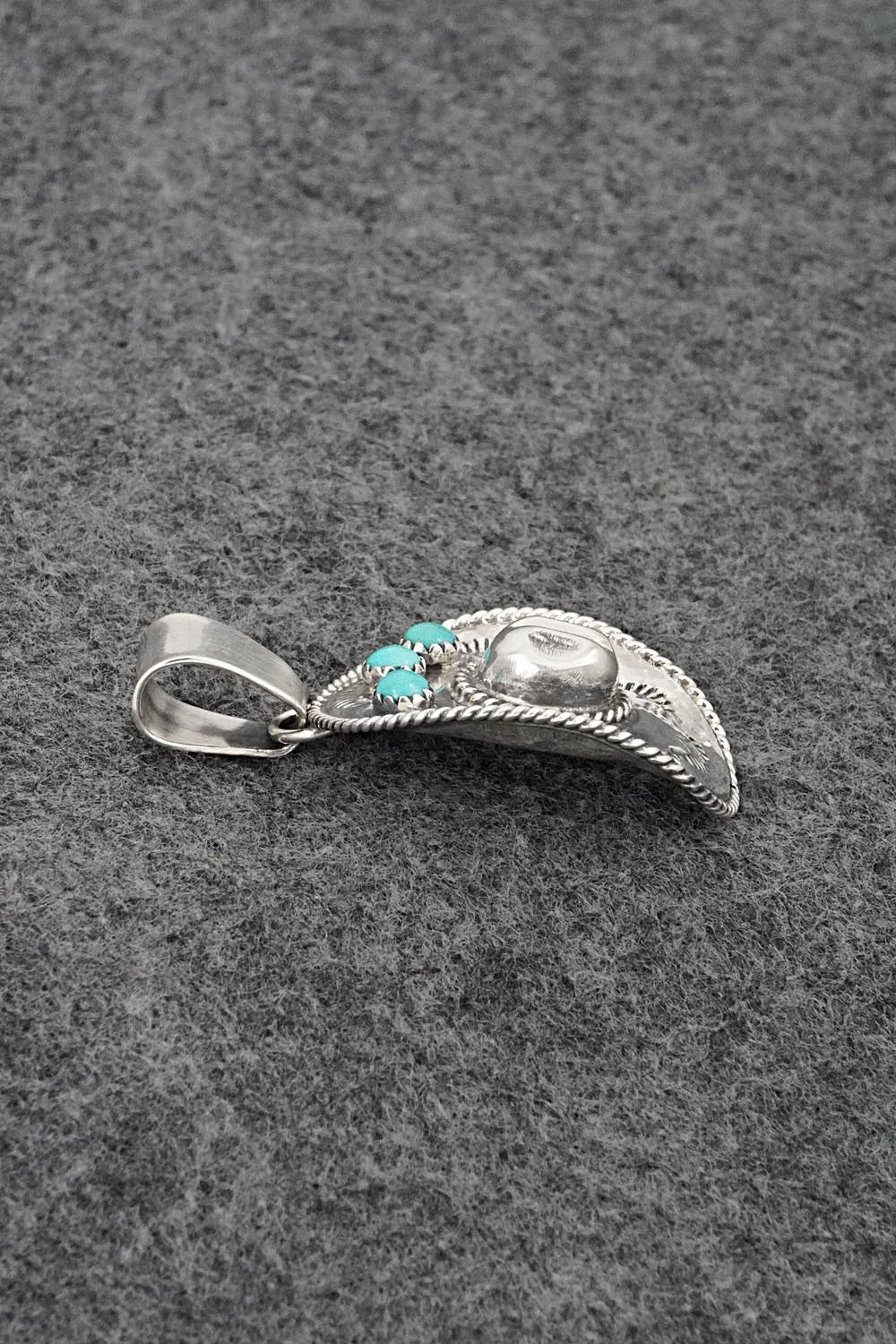 Turquoise & Sterling Silver Pendant - Bobby Platero
