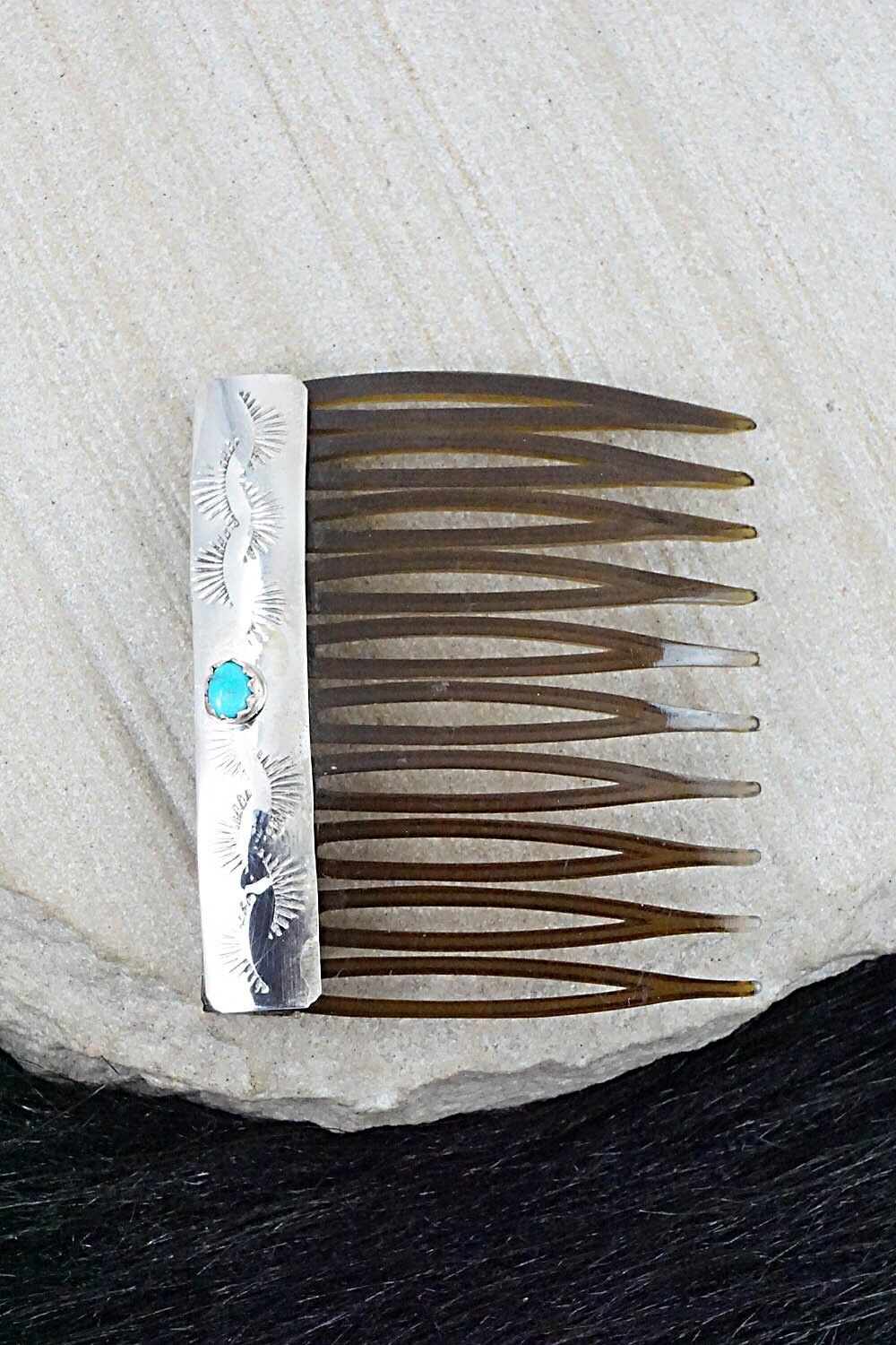 Turquoise & Sterling Silver Hair Combs - Randall Dalgai