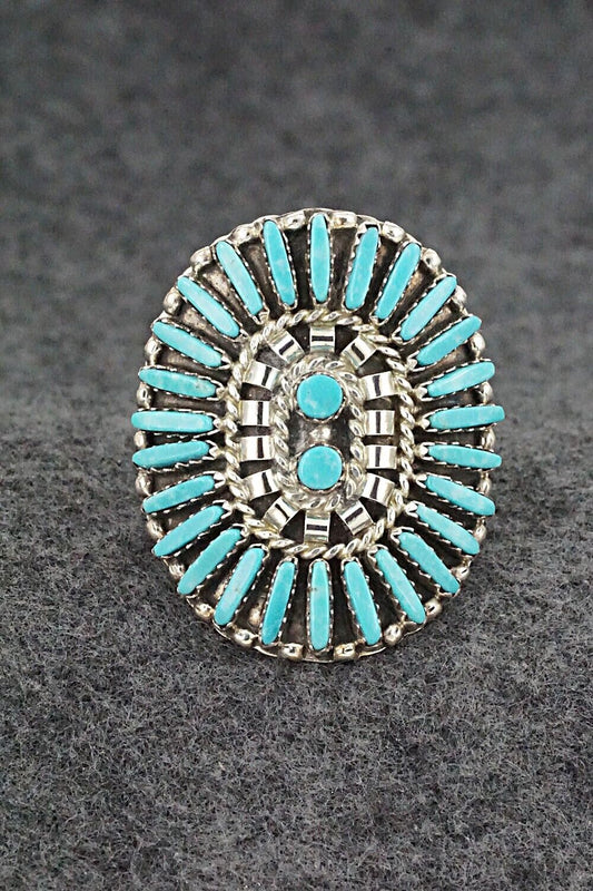 Turquoise & Sterling Silver Ring - Charlie John - Size 8.25