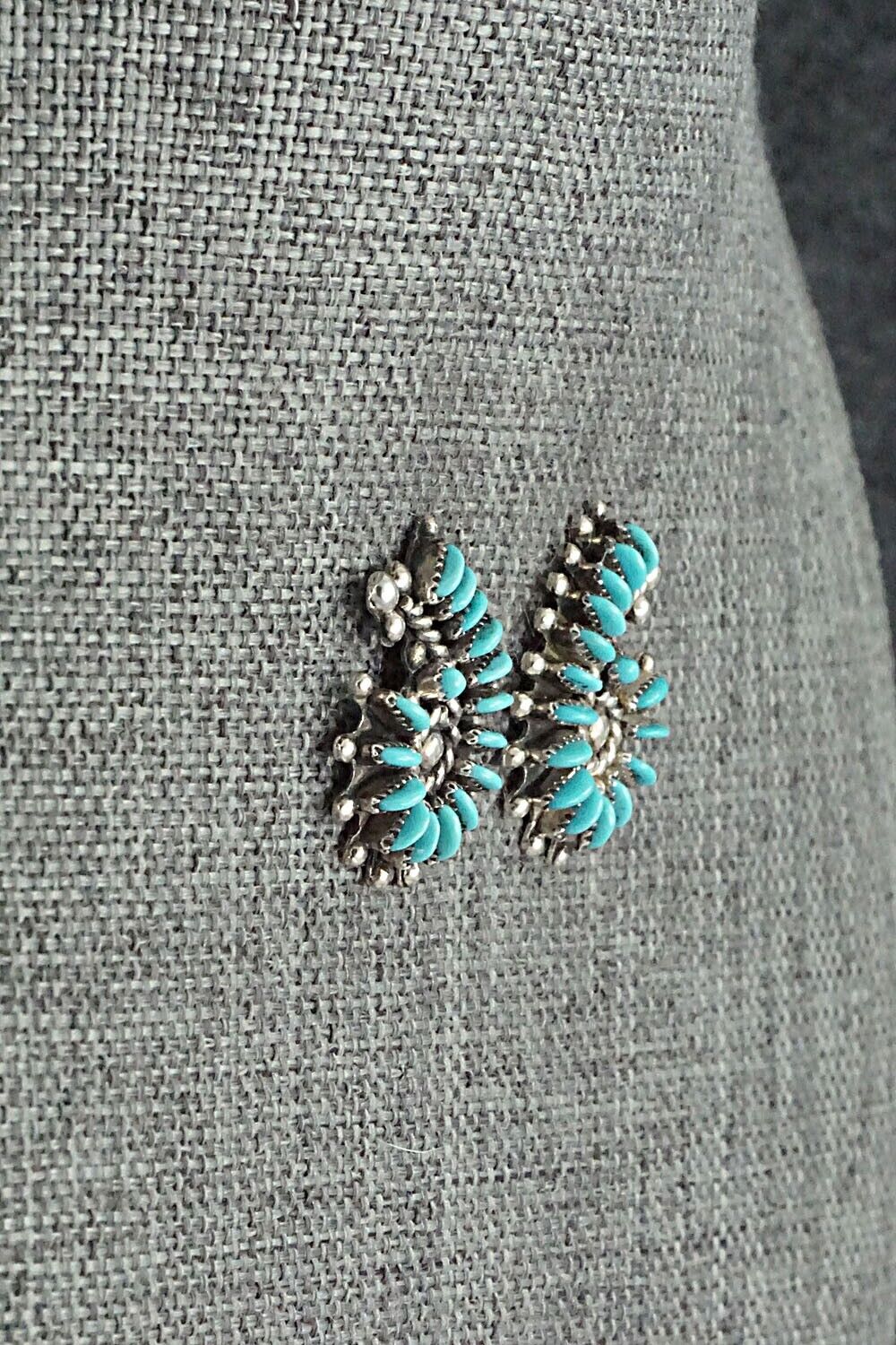 Turquoise & Sterling Silver Earrings - Connie Wyaco
