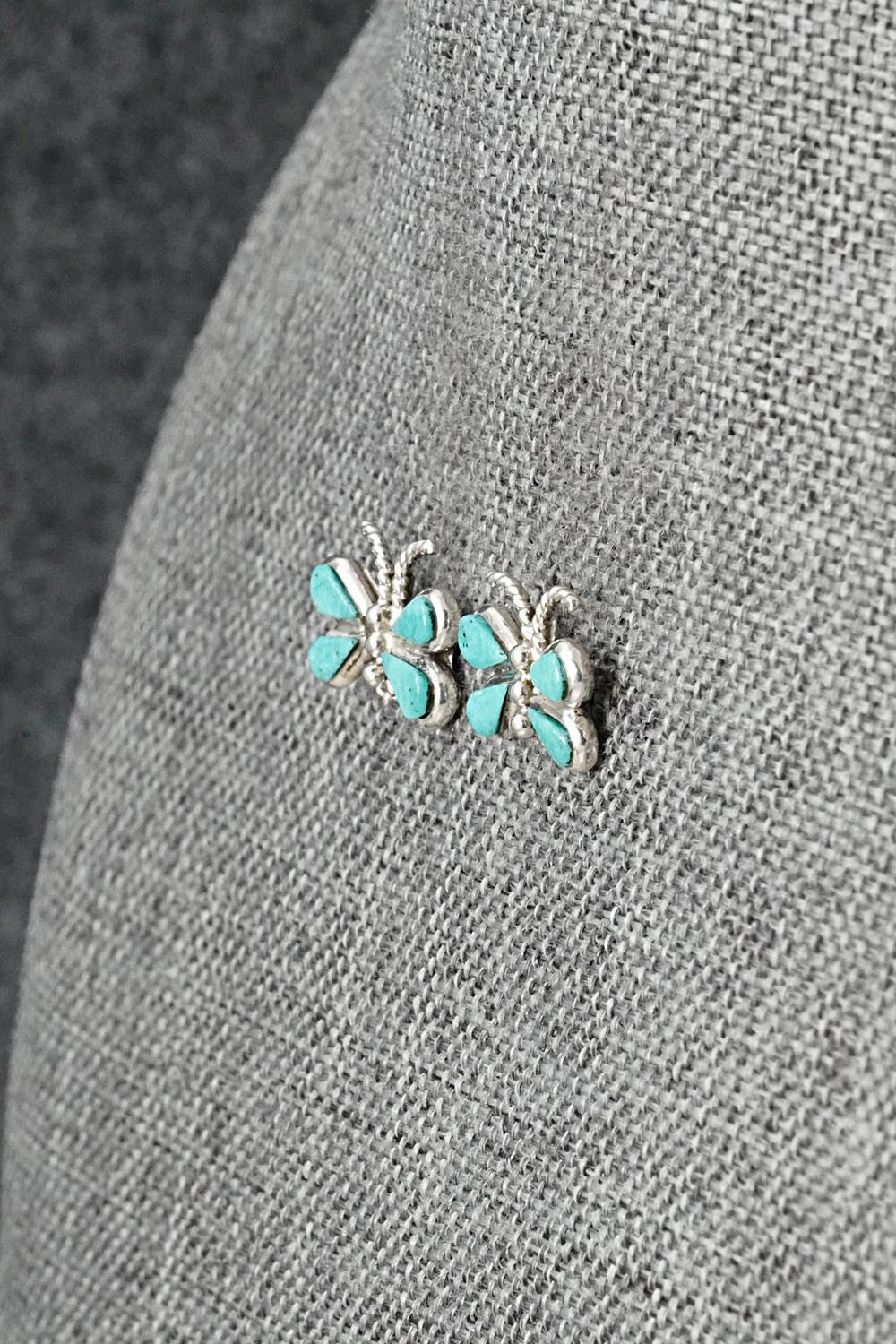 Turquoise and Sterling Silver Earrings - Gilbert Weebothee