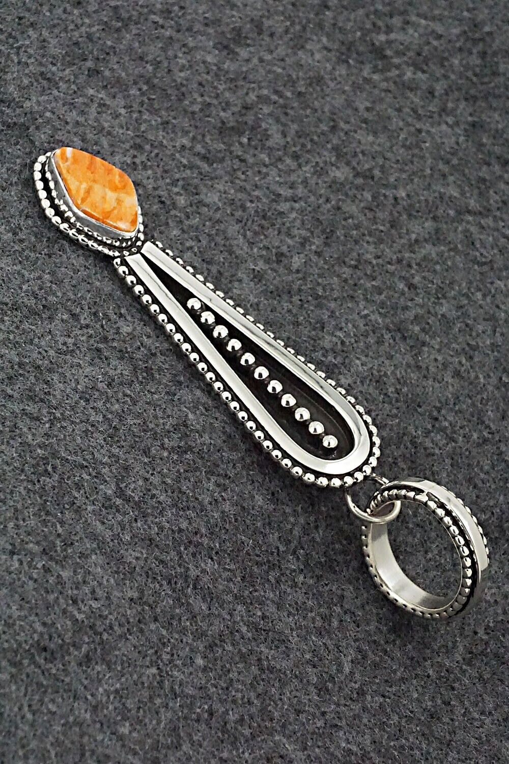 Spiny Oyster & Sterling Silver Pendant - Jonathan Nez