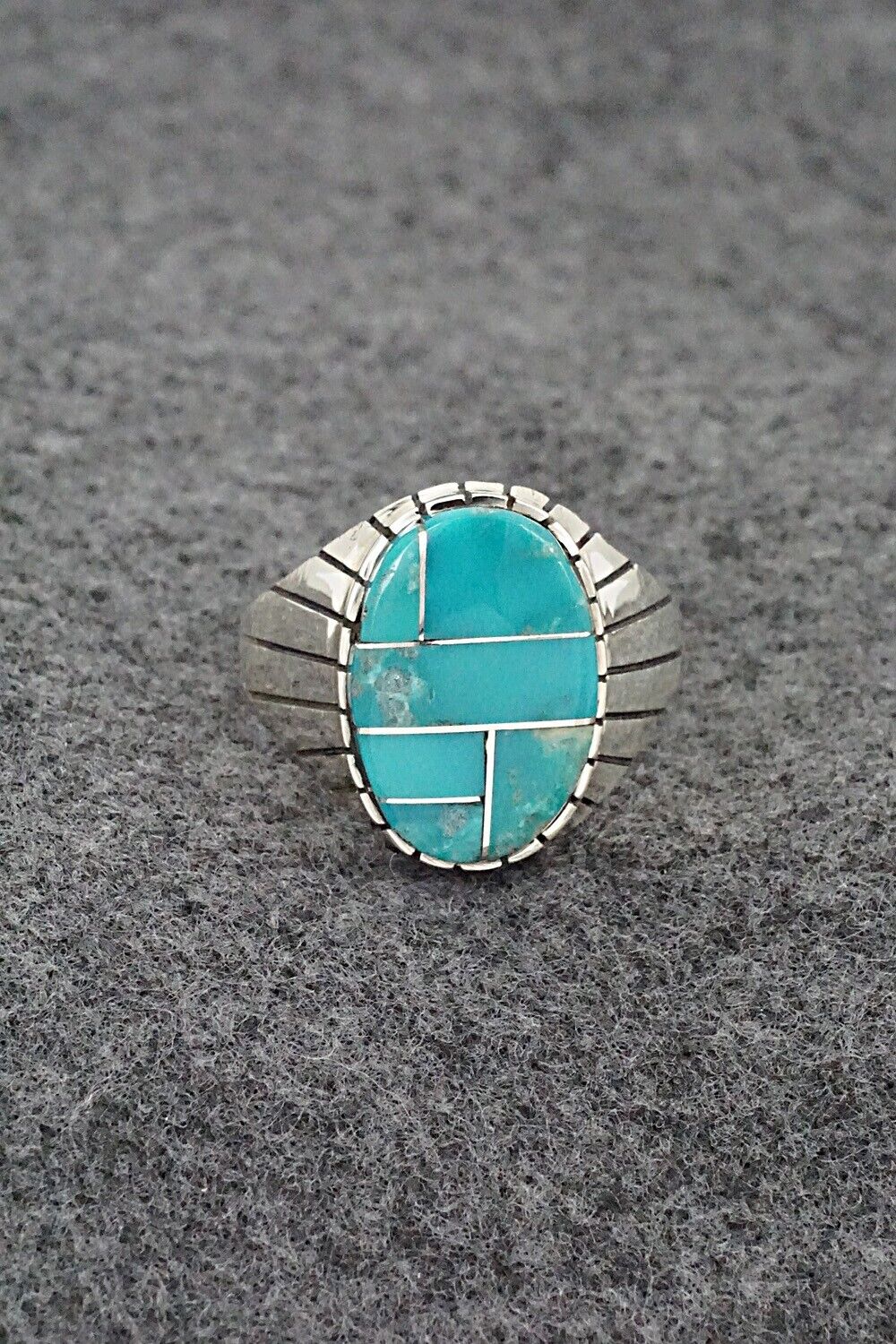 Turquoise & Sterling Silver Ring - Trevor Jack - Size 13