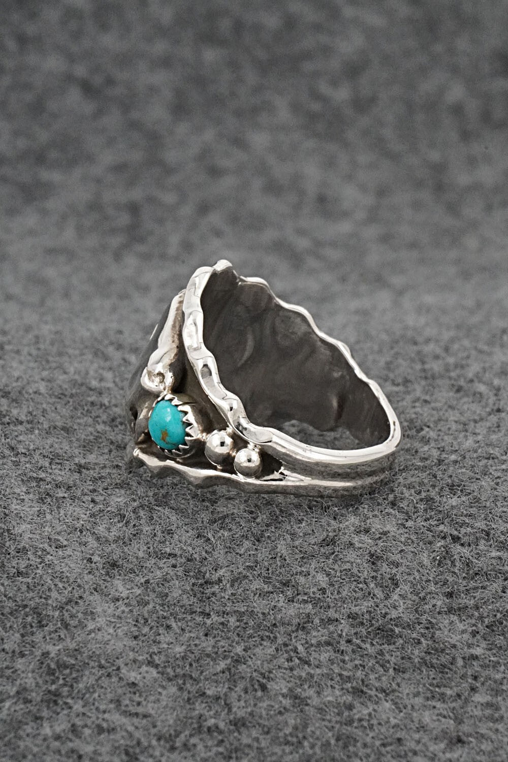 Turquoise & Sterling Silver Ring - Genevieve Francisco - Size 12