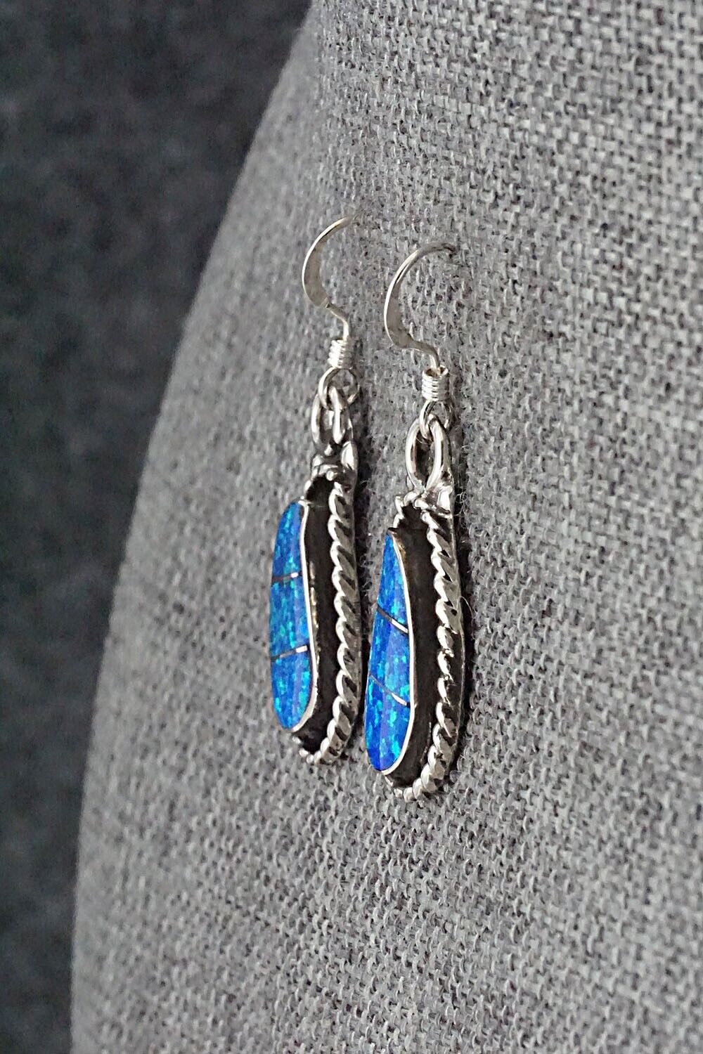 Opalite & Sterling Silver Inlay Earrings - Susie Lowsayatee