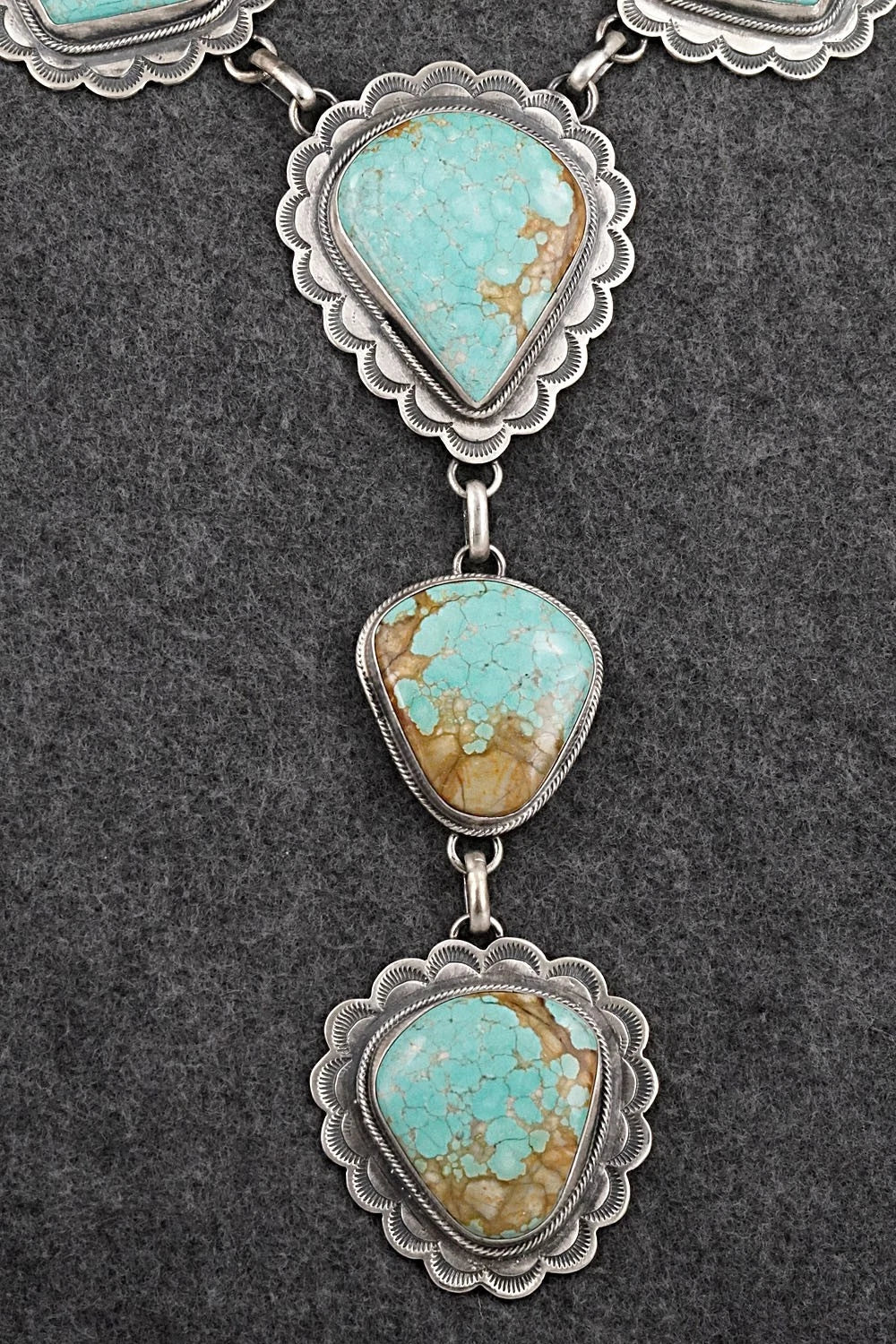 Turquoise & Sterling Silver Necklace and Earrings Set - Bobby Johnson