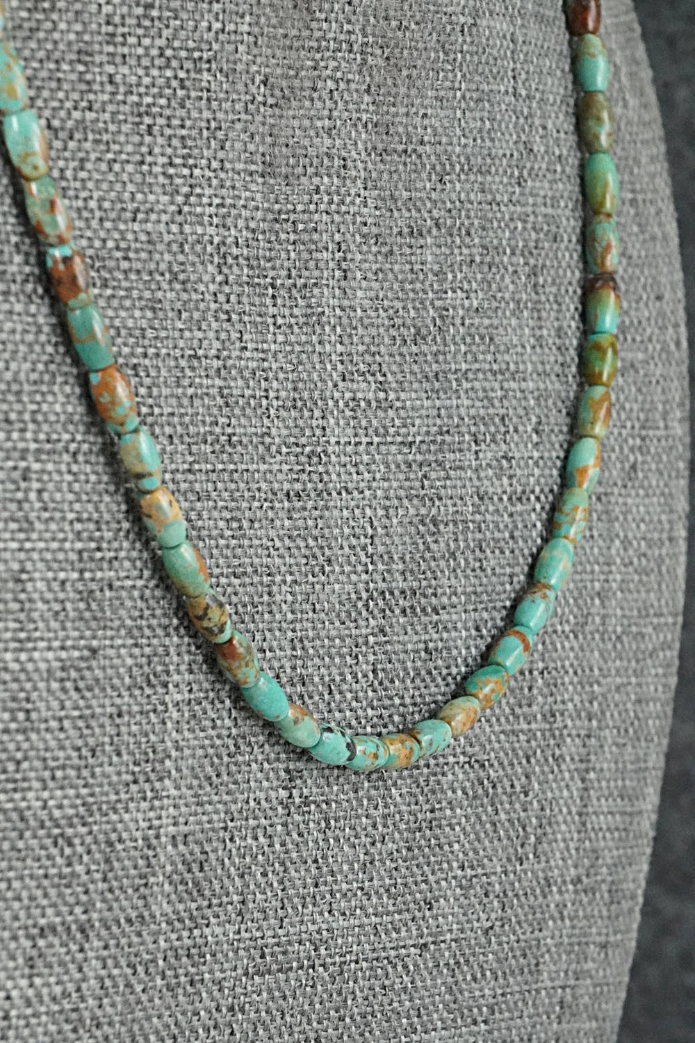 Turquoise & Sterling Silver Necklace 17" - Doreen Jake