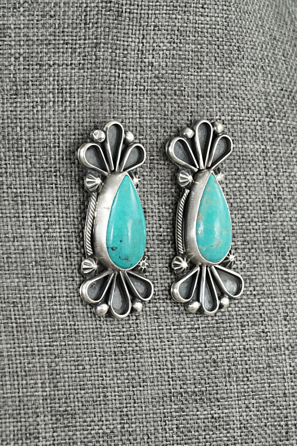 Turquoise & Sterling Silver Earrings - Bobby Johnson