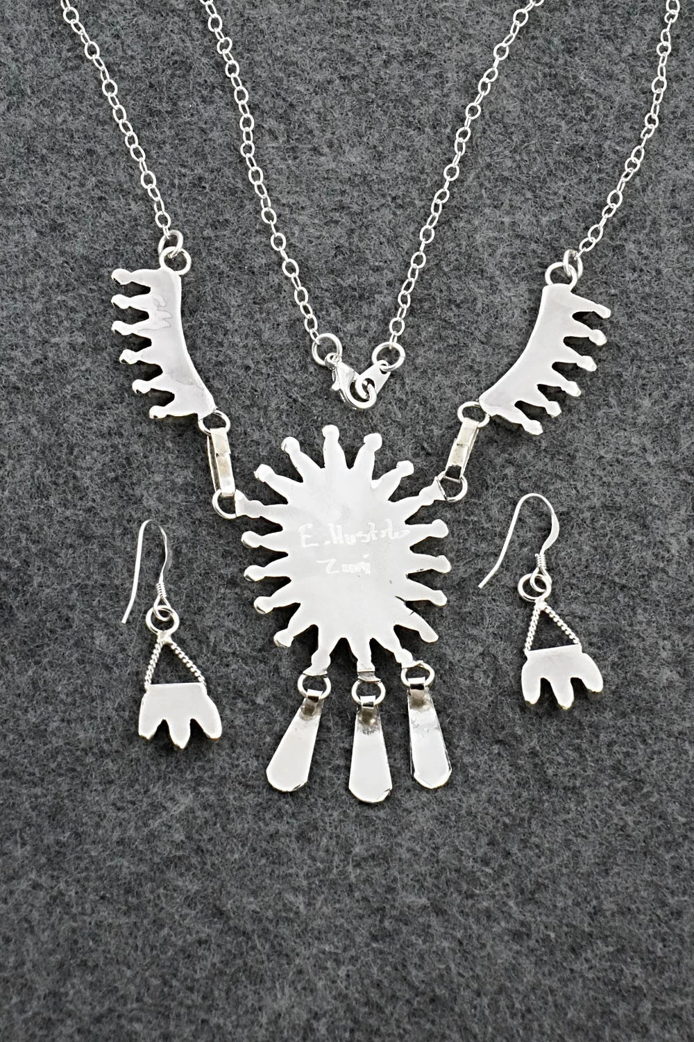 Turquoise & Sterling Silver Necklace Set - Evonne Hustito